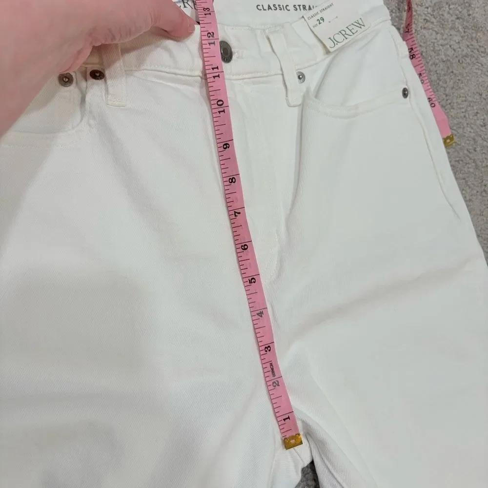 NWT J. Crew 2024 Classic Straight Jean in White Size 29